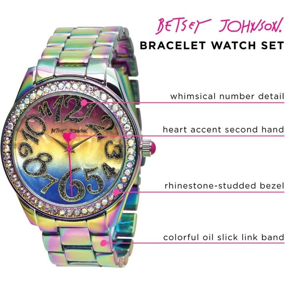 Women's Link Band Wristwatch with Stacked Bracelets and Easy Read Dial - Picture 2 of 8